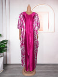 plus size women's ethnic style robe african foreign trade  color block print dress
