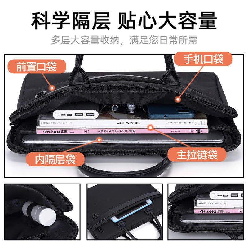 Waterproof business document briefcase canvas portfolio men's handbag file bag information bag large capacity printed