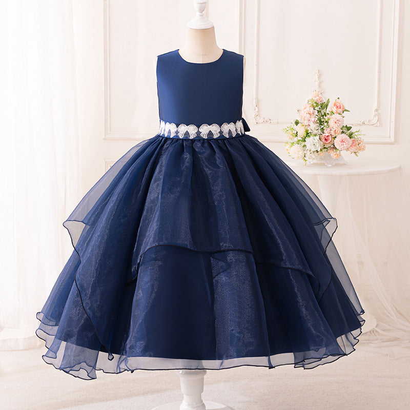 European and american cross-border children's christmas costume performance dress - girls' long skirt, performance gown, princess dress