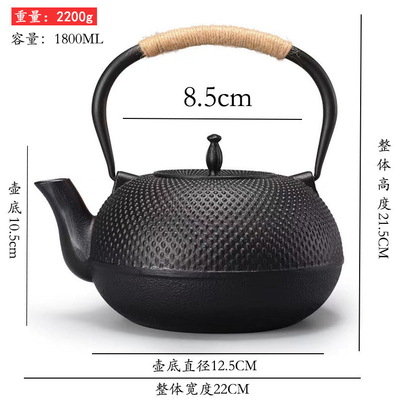 Iron kettle small ding cast iron teapot wholesale stove tea pot retro japanese style water kettle tea set suit wholesale