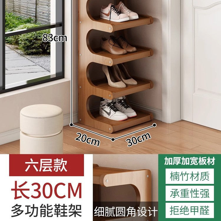 Simple shoe rack, small narrow door, household shoe cabinet, rental house, dormitory, multi-functional storage artifact, space-saving shelf