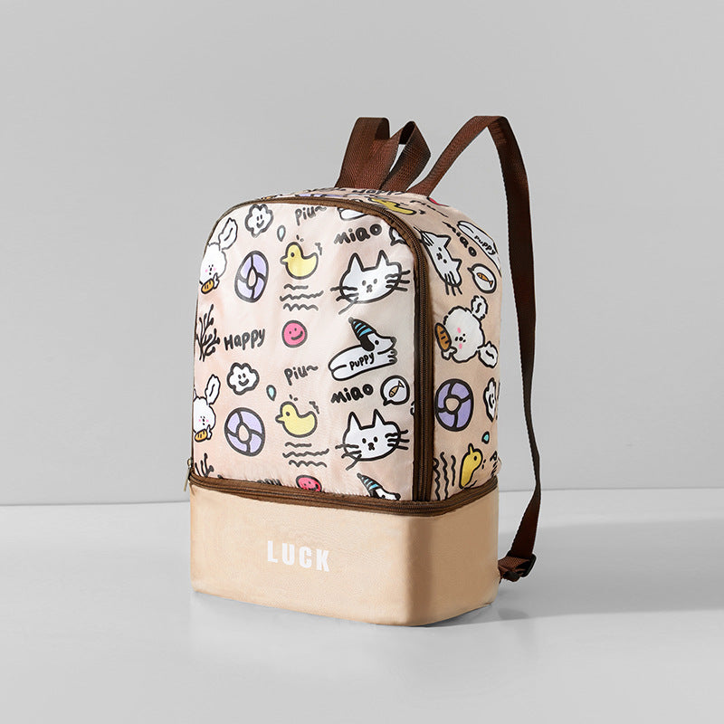 New children's swimming bag wet and dry separation belt shoe compartment beach bag waterproof swimsuit storage bag travel bag backpack