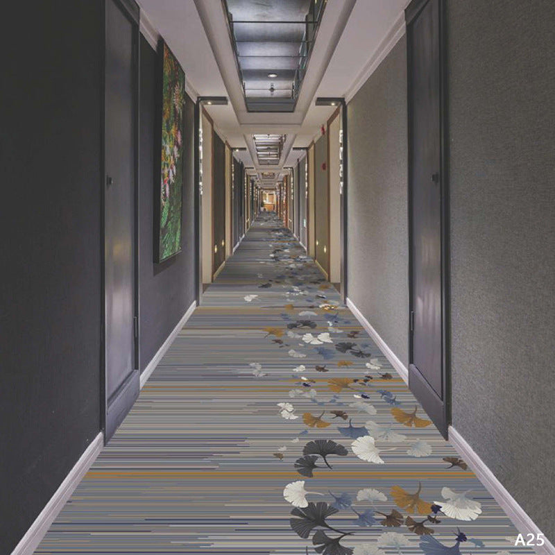 Custom hotel carpet for hallways and aisles, hotel guest room bedside rug, thickened nylon b1 flame retardant full coverage floor mat