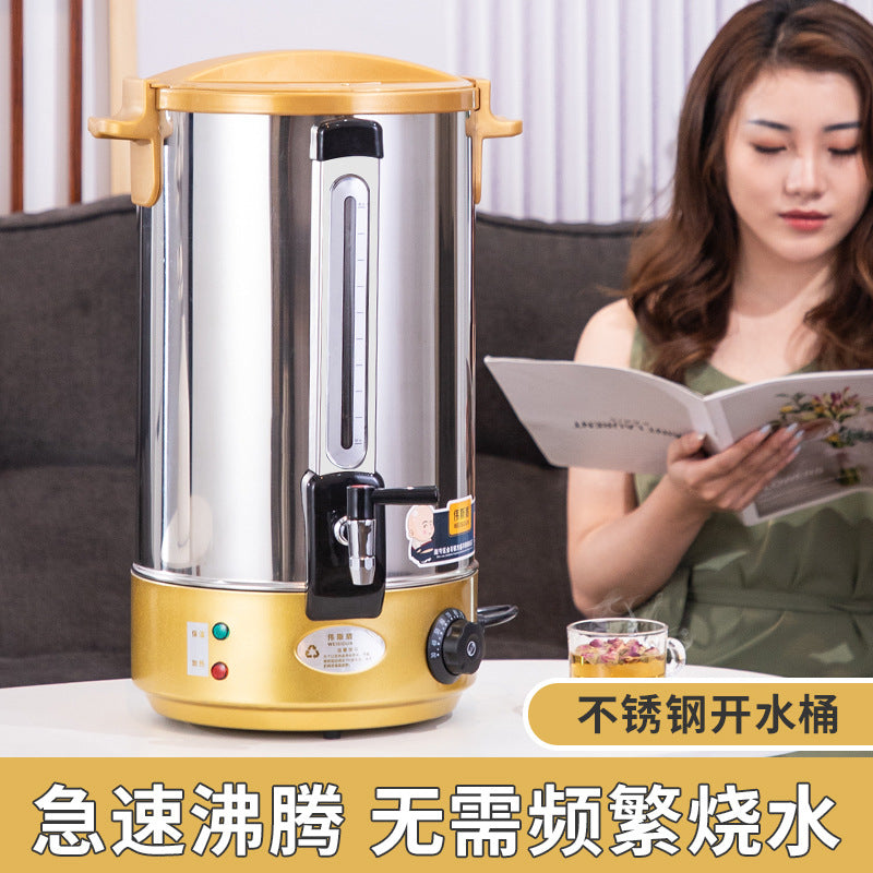 Stainless steel thermal insulation bucket, special water boiling bucket for stalls, large capacity boiling water bucket, confinement mugwort boiling bucket, milk tea bucket