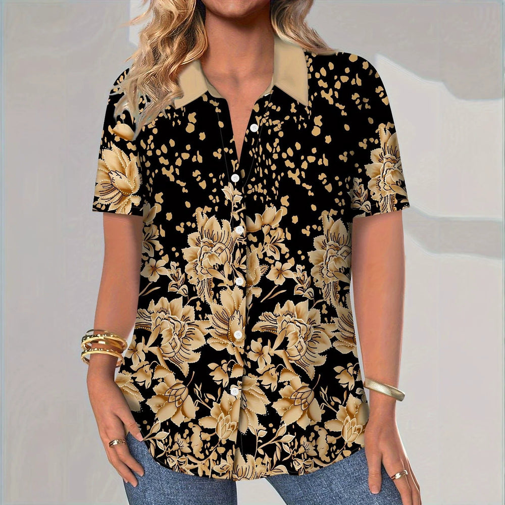 wholesale women's short-sleeved shirts, trendy shirt with hot-selling cross-border print designs, dropshipping available