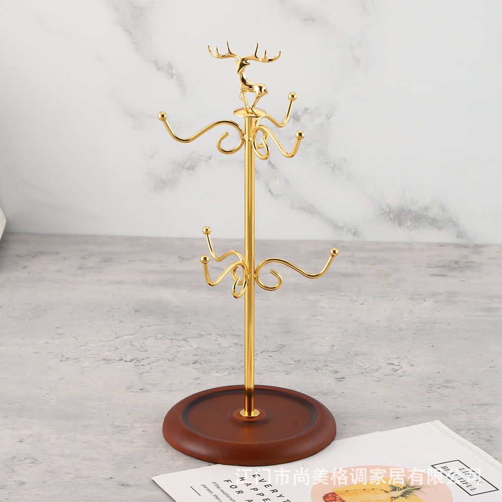 Cross-border creative mug drain rack upside down coffee cup storage rack household wrought iron water cup hanger cup holder