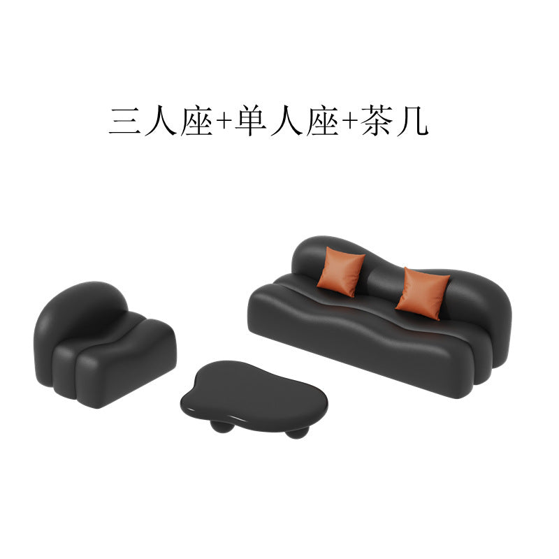 new leather reception desk wave rest area lounge seating for salon, office, and nordic living room