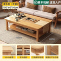 Double-layer coffee table, home living room, rectangular dining table, small apartment tea table, rental house, office reception tea table