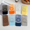 Suitable for iphone17promax splicing contrasting color mobile phone case magnetic suction apple 16 skin-like frosted anti-fall protective cover