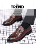 Leather shoes men's business formal wear casualmenautumnew arrival british cross-border live broadcast work k-style slip-on trendy leather shoes