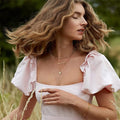 Aliexpress jewelry: european and american fashion style geometric metal sequin multi-layer short necklace choker body chain c021