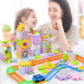 Transforming building blocks: mechanical gear interlocking children's electric track diy educational stem assembly toy - cross-border