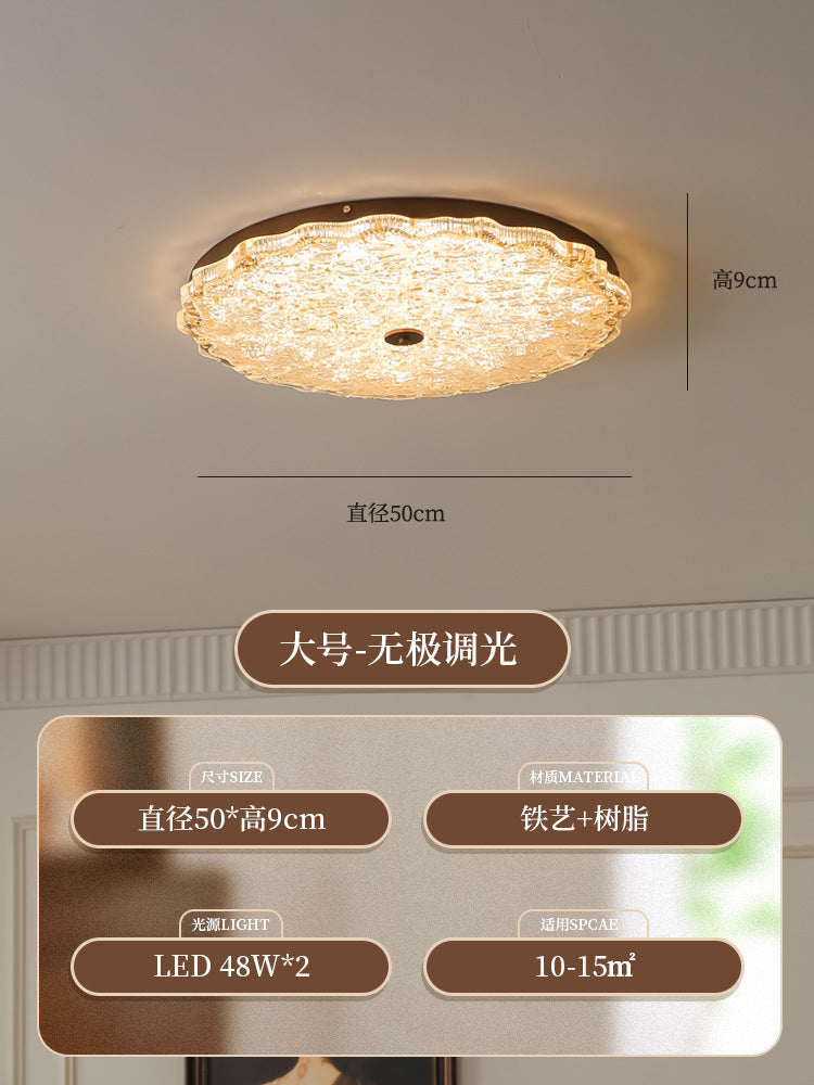 Medieval bedroom ceiling light, American retro living room main light gold foil designer Nanyang style master bedroom study lighting