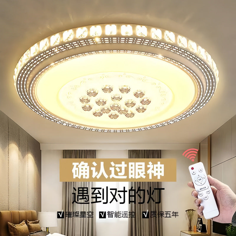 Living room light simple modern round atmosphere led ceiling light crystal bedroom light dining room lighting household lighting