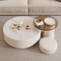 Coffee table round combination coffee table for home living room special-shaped removable cream light luxury slate coffee table french style