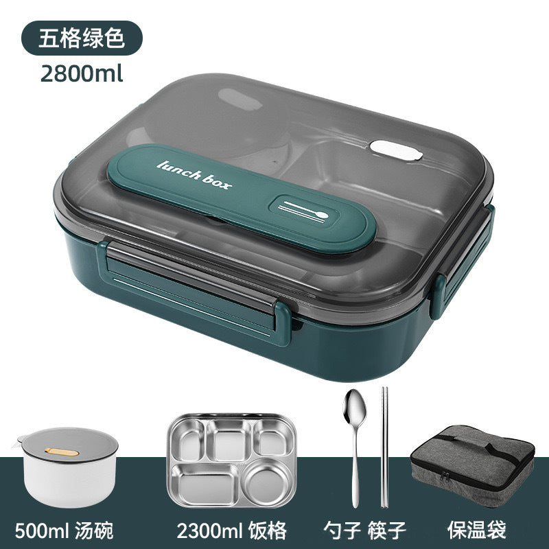Food-grade extra large lunch box for work, microwaveable 316 stainless steel lunch box, student thermal insulation sealed box