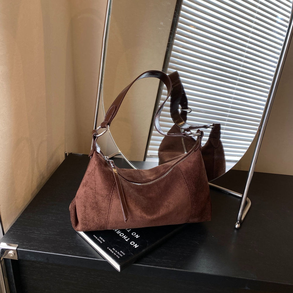 retro bag women's bag new arrival maillard color frosted easiest for match armpit bag casualclassy sense shoulder bag