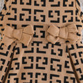 european and american girls' fashion geometric pattern sleeveless dress with bow detail - direct from the manufacturer