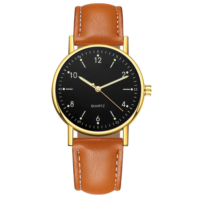 Factory direct luminous women's watch - minimalist digital leather strap quartz wristwatch - unisex casual watch for her