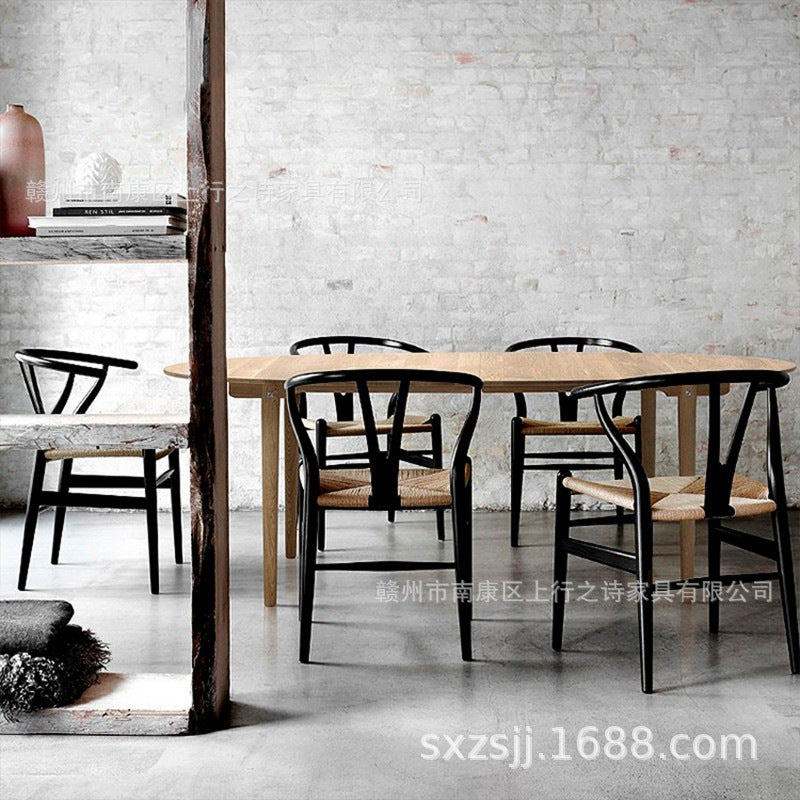 Shangxingzhi shi dining chair y chair hans chair solid wood desk chair single chair medieval chinoiserie solid wood chair with armrests