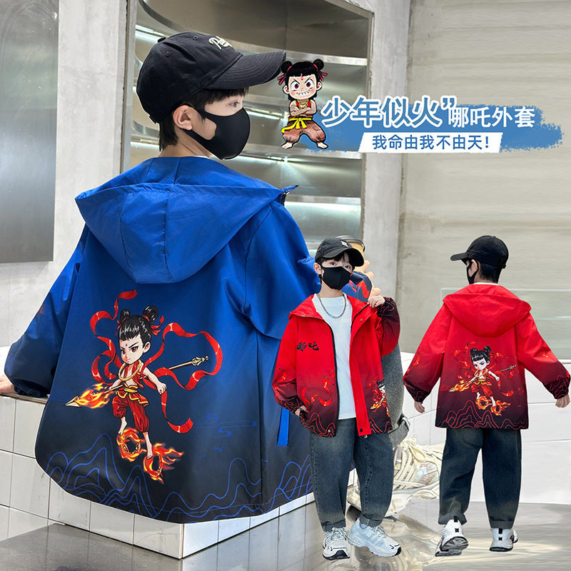Boys' gradient hooded windbreaker - new autumn  collection - stylish casual jacket for boys and teens