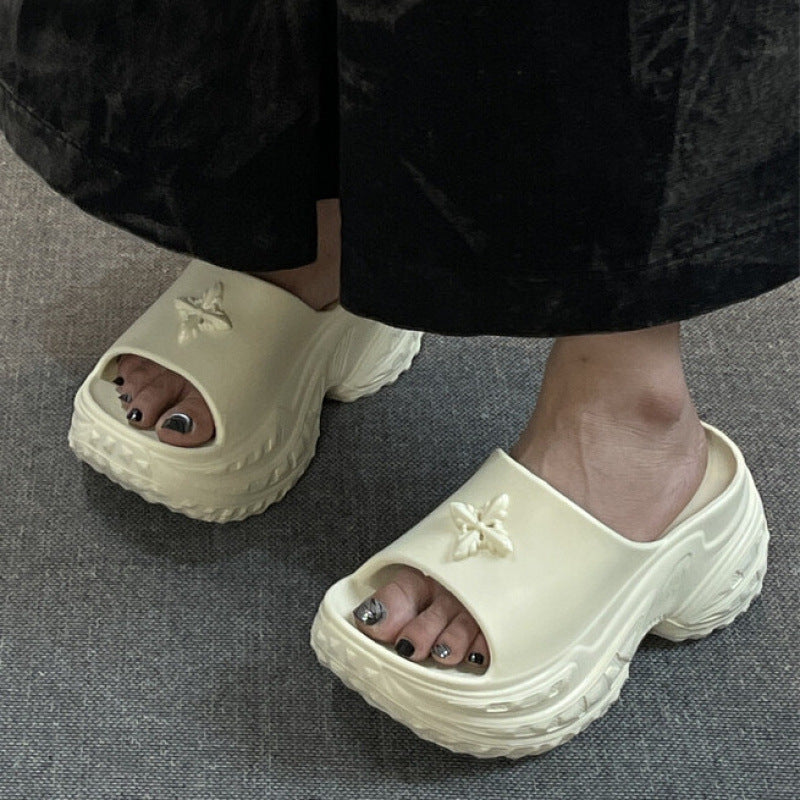 Trending chunky heel slides for women - summer 2025 new fashion high heel sandals - wedge heel slides for women's outdoor wear