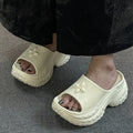 Trending chunky heel slides for women - summer 2025 new fashion high heel sandals - wedge heel slides for women's outdoor wear