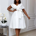 C8483 cross-border women's clothing  new v-neck ruched waist tie-up sexy dress fashion european and american style evening gown