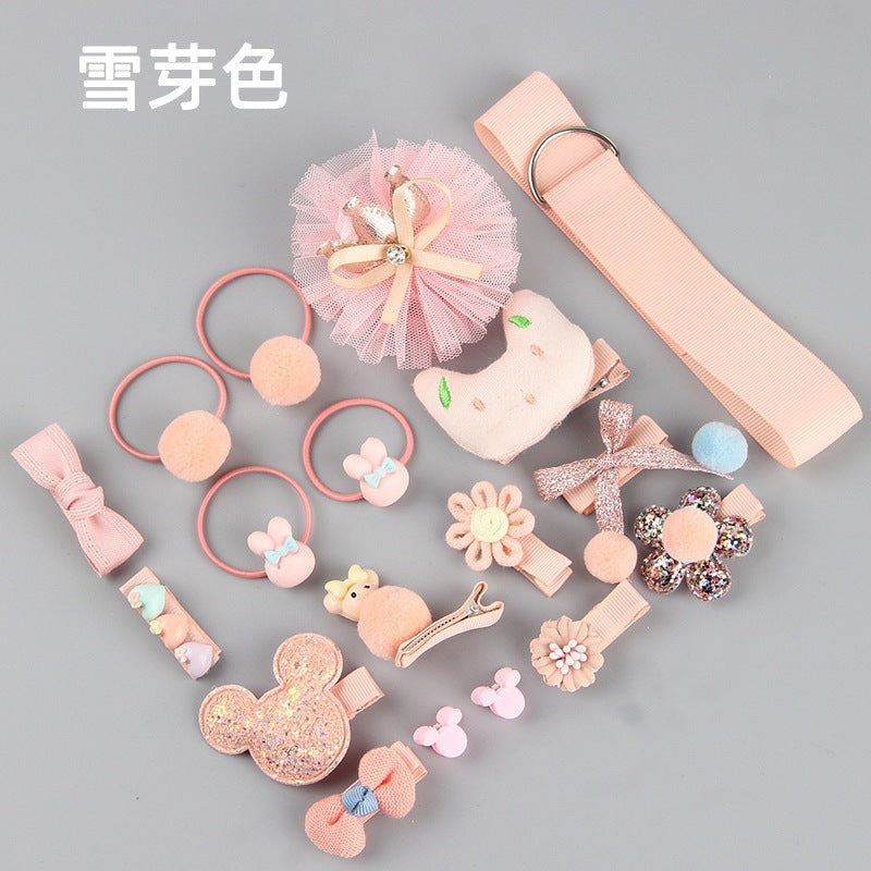 Cute 18-piece hair clip set - hair accessories gift for little princesses, baby hair clips, children's headwear, pink korean style