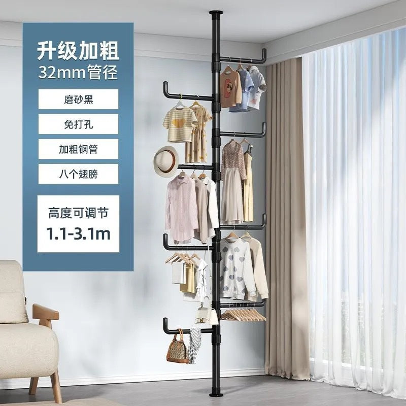 Tianlizi indoor punch-free retractable for home bedroom clothes hanger entrance floor-standing multi-functional clothes hanger