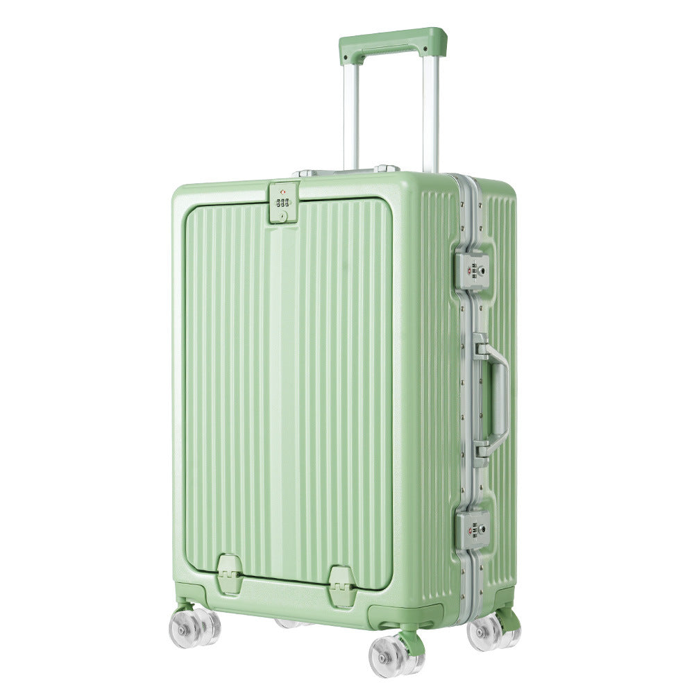 One-click front open aluminum frame 20-inch boarding case, ice skating wheel suitcase, customs lock suitcase 24-inch anti-drop trolley case
