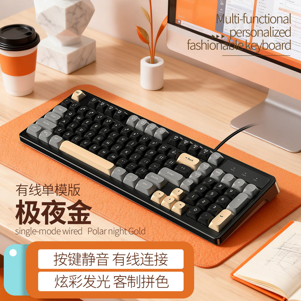 Silver sculpt k10 wireless bluetooth tri-mode gaming keyboard - usb silent rgb wired office rechargeable pc - rohs compliant for cross-border e-commerce
