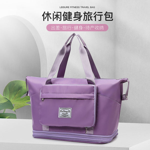 This travel bag large capacity women's luggage storage bag short trip portable lightweight maternity bag sports fitness bag