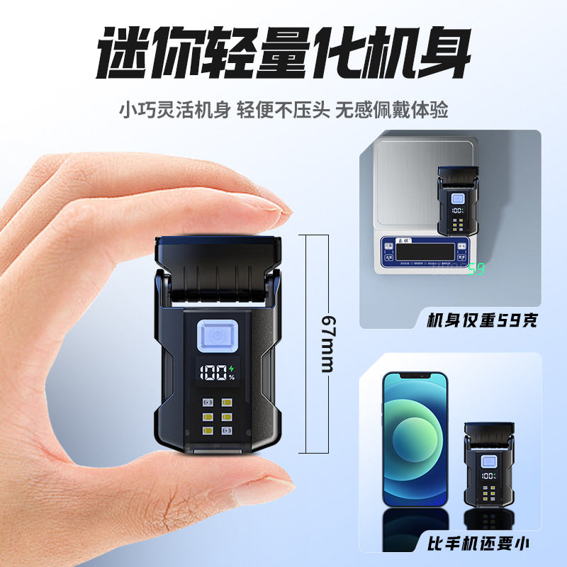 Cross-border keychain light charging magnetic suction red and blue warning strong light mini small flashlight multi-function LED clip hat light