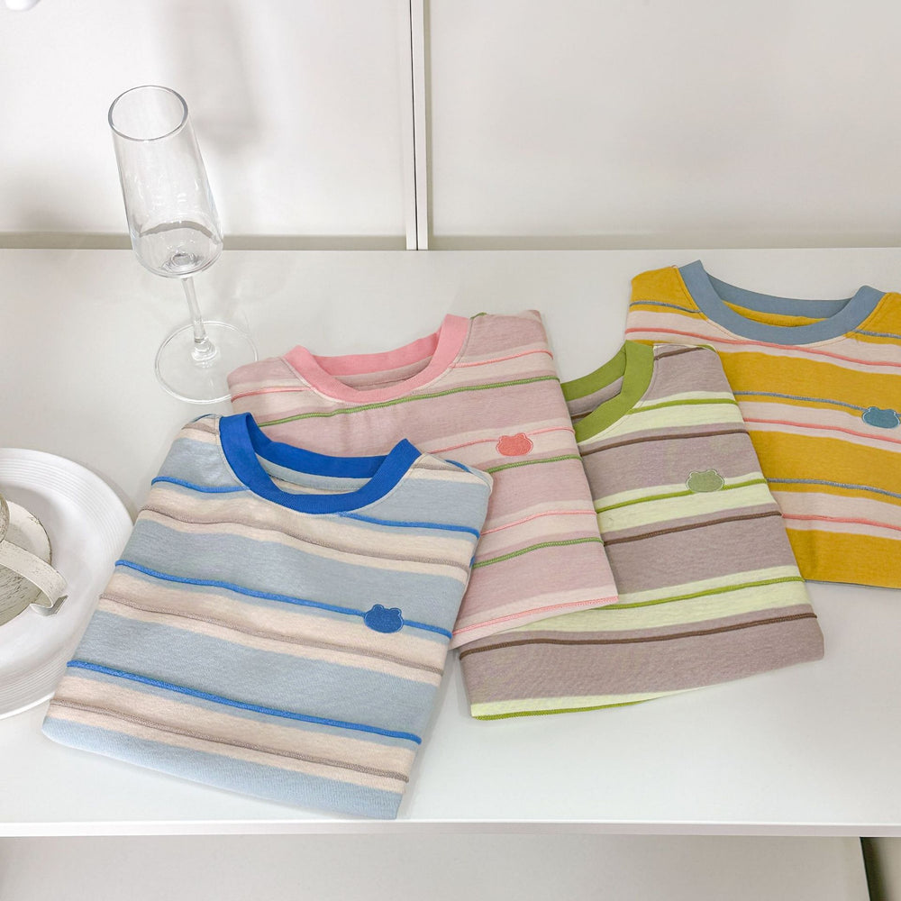 Kids' short-sleeve t-shirt - summer  new collection: boys' striped short-sleeve casual loose-fit baby top - stylish & in stock