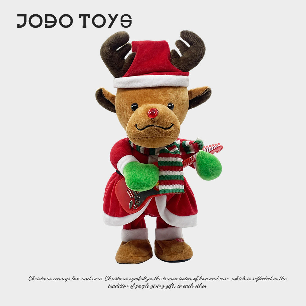Christmas electric dancing doll light up singing talking reindeer christmas tree plush toy - top choice for christmas gifts