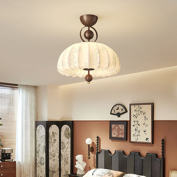 Medieval printed fabric master bedroom chandelier 2025 new Song's retro full spectrum eye protection restaurant room light