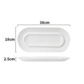 Nordic creative electroplated embossed dinnerware ceramic long plate sushi plate western pastry dessert oval serving tray