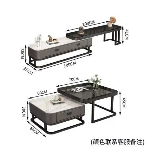 Rock slab coffee table living room for homenew arrivalaccessible luxury marble table foldablenormcore coffee table small apartment
