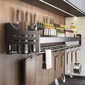 Punch-free kitchen multi-functional storage rack wall-mounted seasoning chopsticks knife holder storage rack household supplies