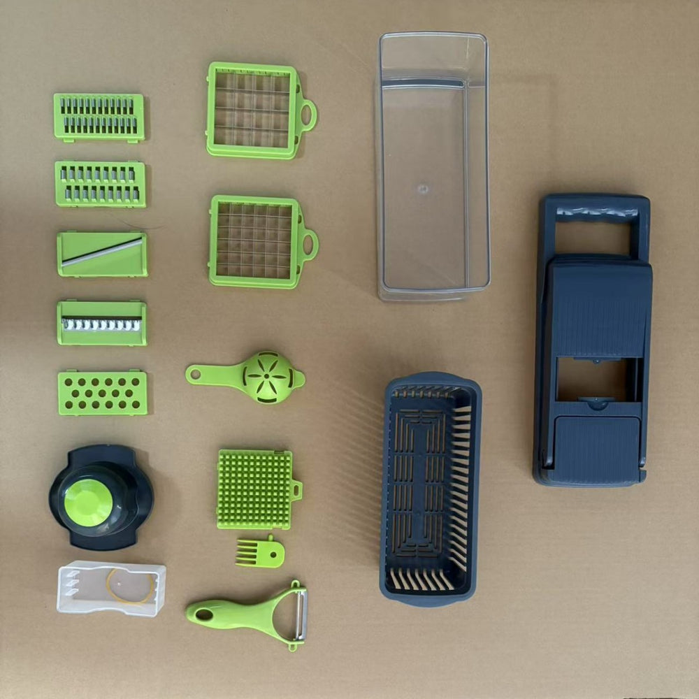 1 set of 16-in-1 multifunctional vegetable and fruit cutter cross-border vegetable cutter handy gadget slicer potato grater kitchen for home