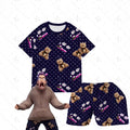 new k-pop demon slayer girl group short sleeve & shorts cartoon anime merchandise kids' pajama set loungewear