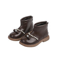 Vancahao girls' bowknot pearl princess boots - new autumn  korean style fashion ankle boots for girls and big kids
