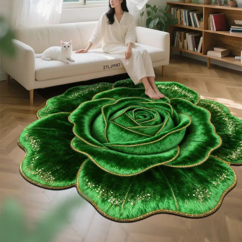 3d floral crystal velvet rug - absorbent mat for living room, bedroom, bedside, sofa, and coffee table