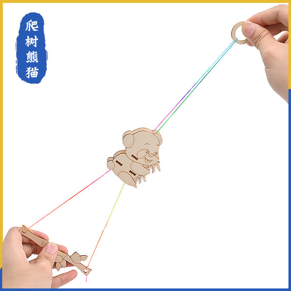 Tree climbing panda, friction climbing rope experiment, primary school students' technology small production, children's science small experiment material package