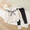 Girls' knit sweater and leggings set - new autumn/winter  collection - baby girl bowknot crewneck sweater and leggings outfit