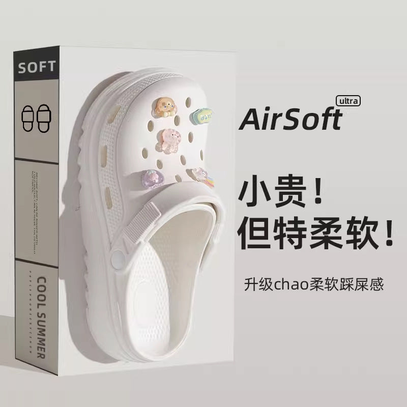 2025 new women's platform clogs: summer outdoor anti-slip, odor-resistant, beach-friendly, cloud-like comfort sandals