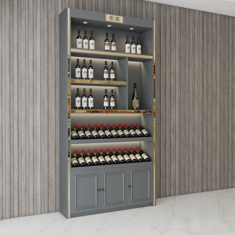 High-end paint wine cabinet display cabinet red wine cabinet commercial tobacco and wine cabinet wine cellar villa solid wood display stand Baijiu display cabinet