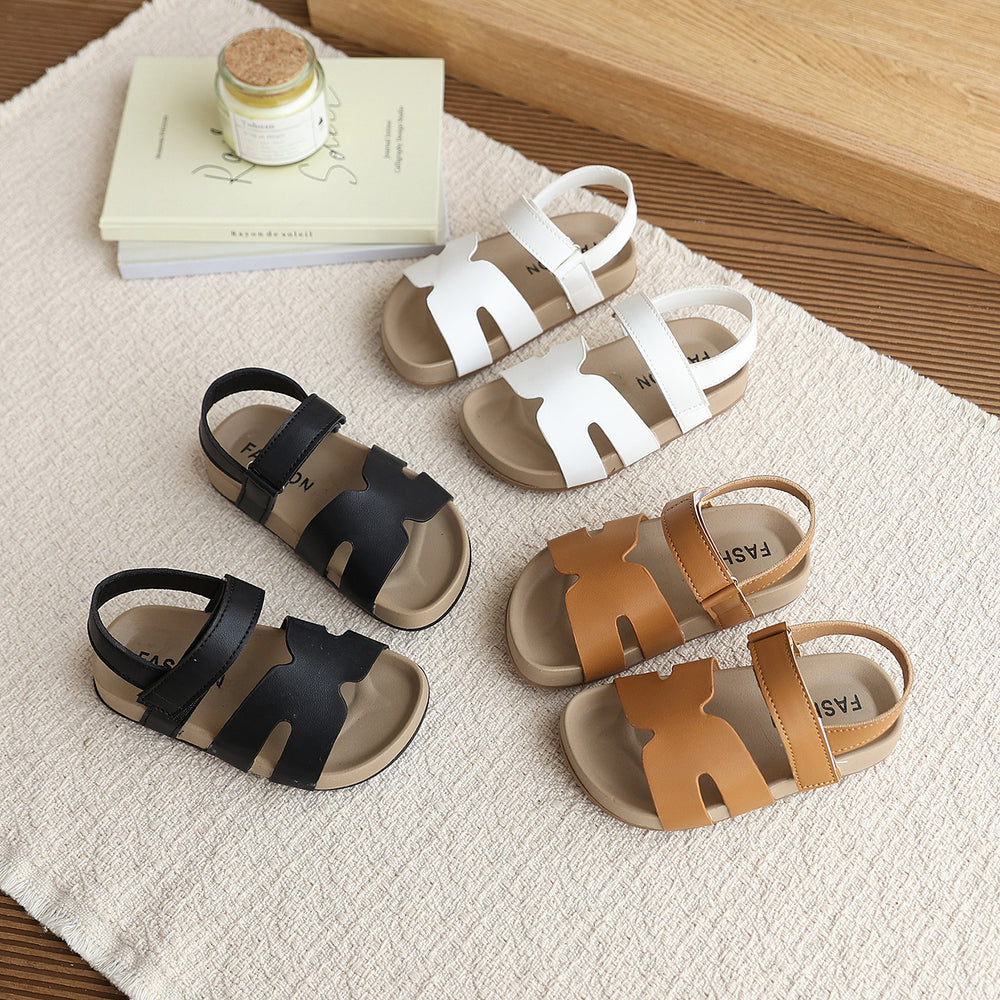 summer new arrivals: kids' roman sandals - girls' korean style fashion soft sole anti-slip velcro beach sandals for boys