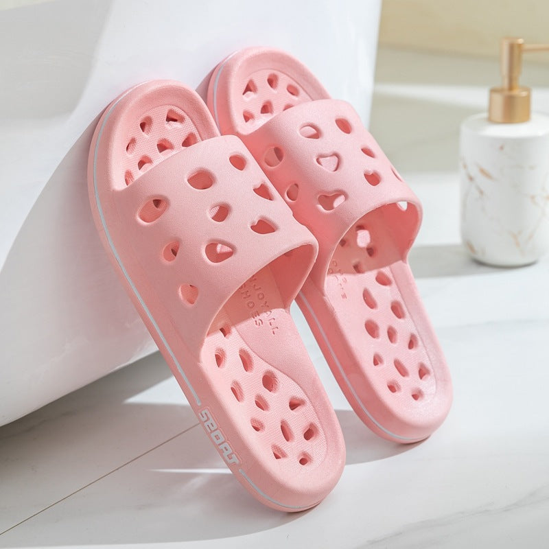 Bathroom bath slippers women's summer indoor non-slip water leakage slippers non-slip cut out bathroom couple shower slippers men